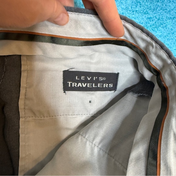 Levi's Travelers Pants Mens 34x26 Grey Polyester Wool Blend Relaxed Vintage - Picture 13 of 14